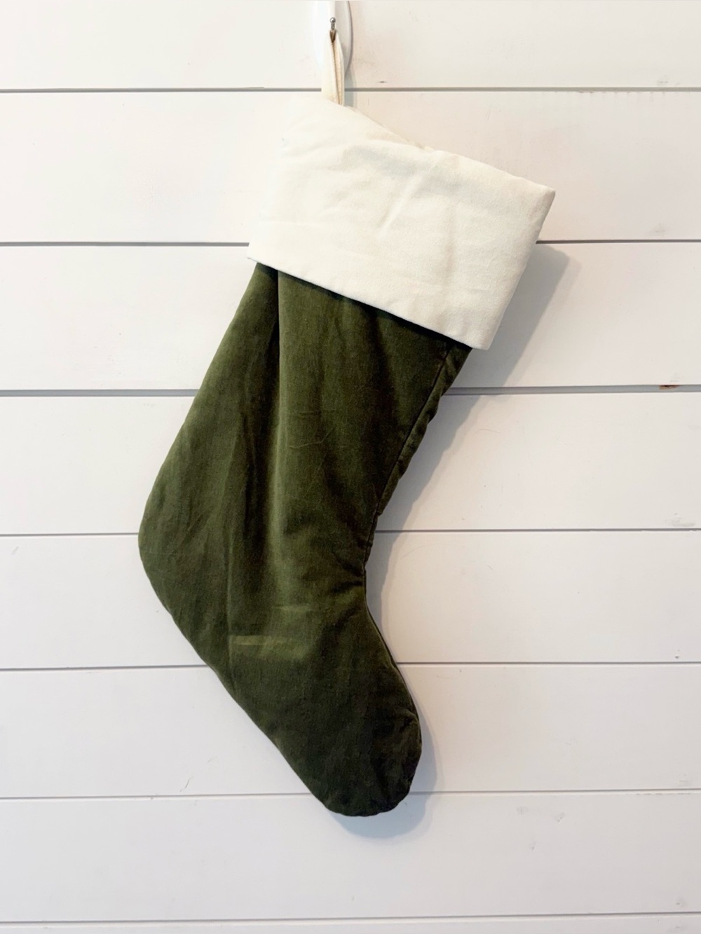 Pottery Barn | Classic Velvet Christmas Stocking in Green Velvet One Size